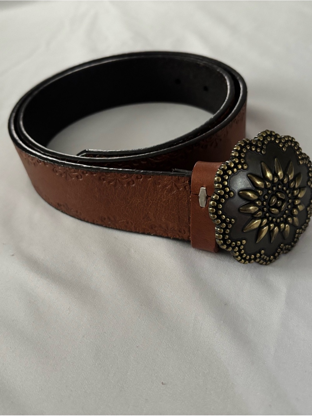 Columbia Brown Genuine Leather Fairy/Boho Belt